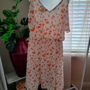 Jessica Simpson floral cold shoulder lined dress